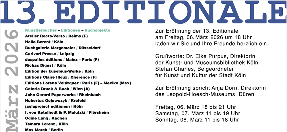 Galerie Druck und Buch, Wien – Editionale Köln