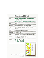 Hänni, Romano; Worte machen das Unendliche endlich (IV) (2022)